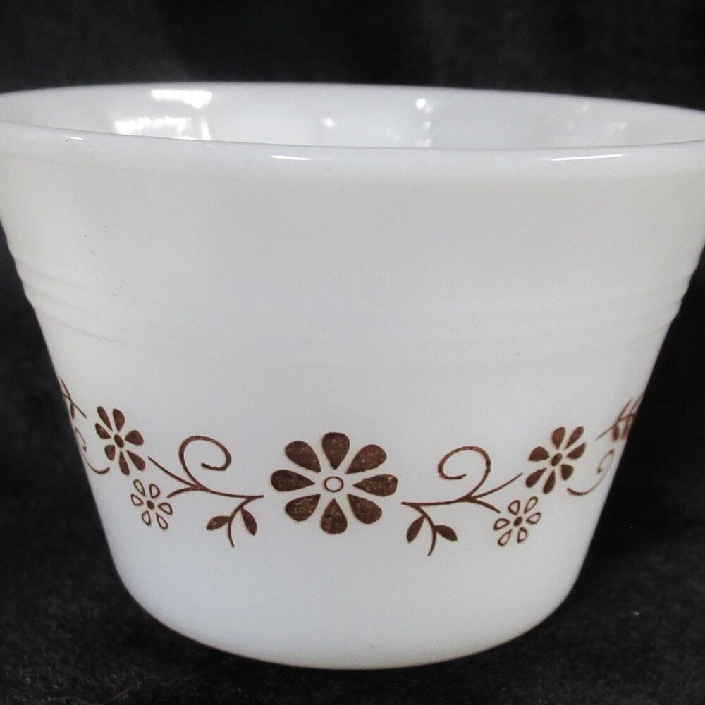Vintage Dynaware Mini Bowl 1pc. Brown Daisy Custard Cups Ramekin